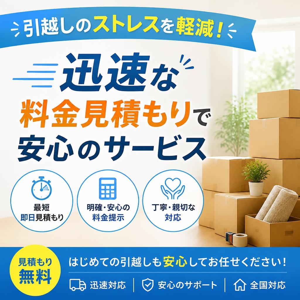 引越しのストレスを軽減！迅速な料金見積もりで安心のサービス