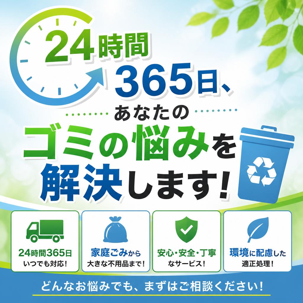 24時間365日、あなたのゴミの悩みを解決します！