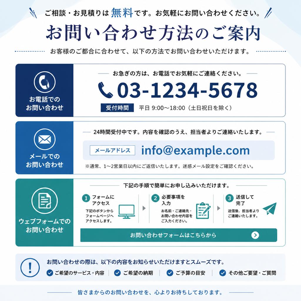 7. お問い合わせは今すぐ！