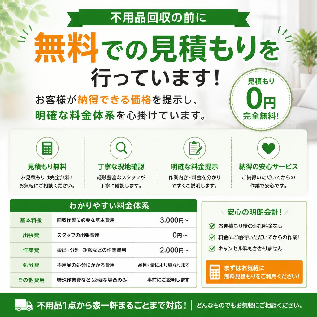 無料見積もりの安心感
