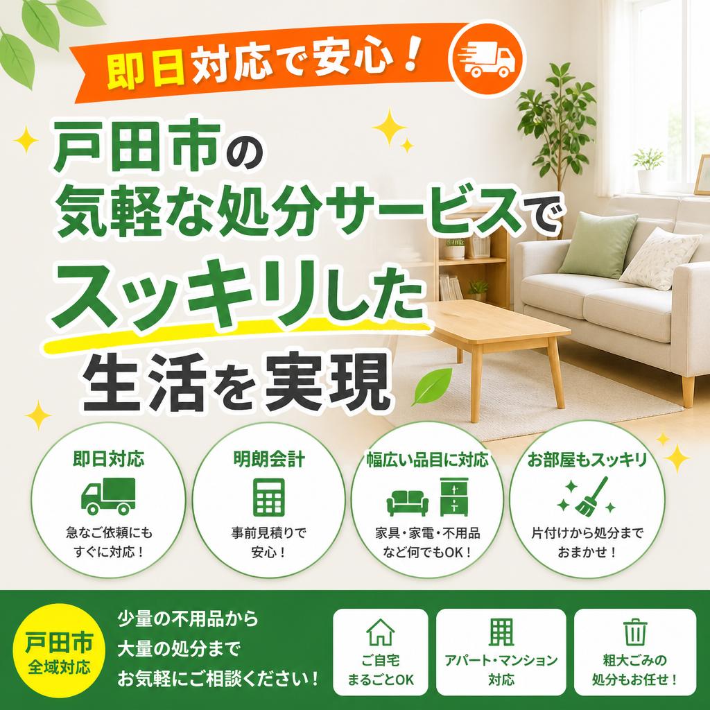 即日対応で安心！戸田市の気軽な処分サービスでスッキリした生活を実現