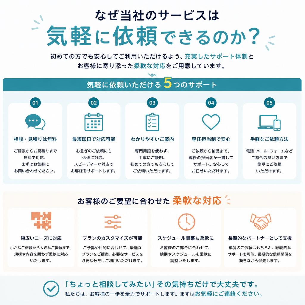 気軽に依頼できる理由