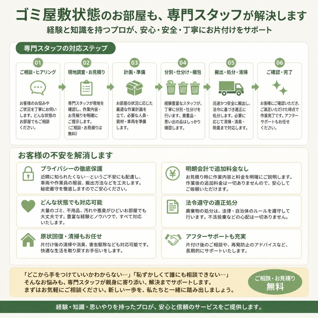 ゴミ屋敷の片付けもお任せ!